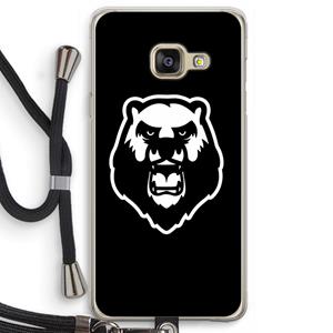 CaseCompany Angry Bear (black): Samsung Galaxy A3 (2016) Transparant Hoesje met koord
