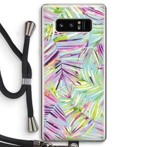 CaseCompany Tropical Palms Blue: Samsung Galaxy Note 8 Transparant Hoesje met koord