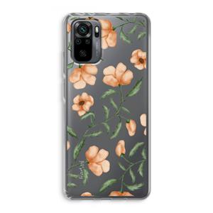 CaseCompany Peachy flowers: Xiaomi Redmi Note 10 Pro Transparant Hoesje