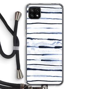 CaseCompany Ink Stripes: Samsung Galaxy A22 5G Transparant Hoesje met koord