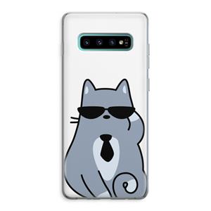 CaseCompany Cool cat: Samsung Galaxy S10 Plus Transparant Hoesje