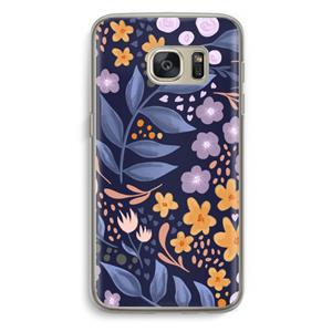 CaseCompany Flowers with blue leaves: Samsung Galaxy S7 Transparant Hoesje