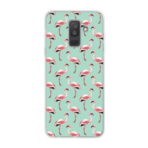 CaseCompany Flamingoprint groen: Samsung Galaxy A6 Plus (2018) Transparant Hoesje