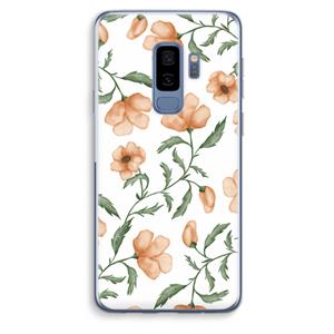 CaseCompany Peachy flowers: Samsung Galaxy S9 Plus Transparant Hoesje