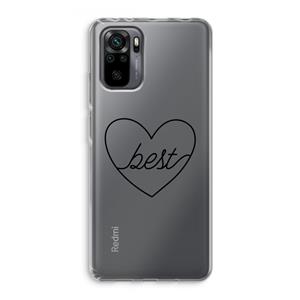 CaseCompany Best heart black: Xiaomi Redmi Note 10 Pro Transparant Hoesje