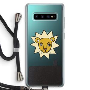 CaseCompany Kleine leeuw: Samsung Galaxy S10 Plus Transparant Hoesje met koord