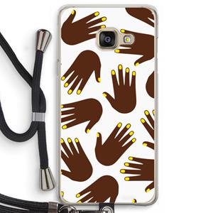 CaseCompany Hands dark: Samsung Galaxy A3 (2016) Transparant Hoesje met koord