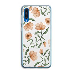 CaseCompany Peachy flowers: Samsung Galaxy A50 Transparant Hoesje