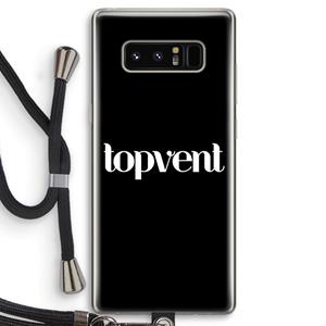 CaseCompany Topvent Zwart: Samsung Galaxy Note 8 Transparant Hoesje met koord