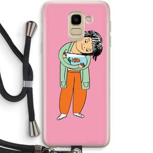 CaseCompany Visknuffel: Samsung Galaxy J6 (2018) Transparant Hoesje met koord