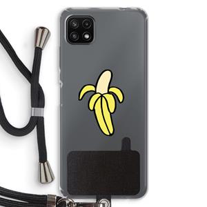 CaseCompany Banana: Samsung Galaxy A22 5G Transparant Hoesje met koord