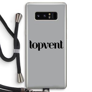 CaseCompany Topvent Grijs Zwart: Samsung Galaxy Note 8 Transparant Hoesje met koord