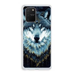 CaseCompany Darkness Wolf: Samsung Galaxy S10 Lite Transparant Hoesje