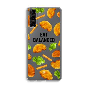 CaseCompany Eat Balanced: Samsung Galaxy S21 Plus Transparant Hoesje