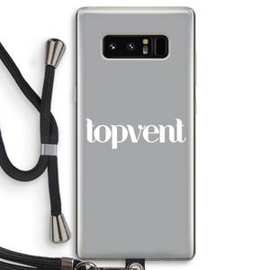 CaseCompany Topvent Grijs Wit: Samsung Galaxy Note 8 Transparant Hoesje met koord