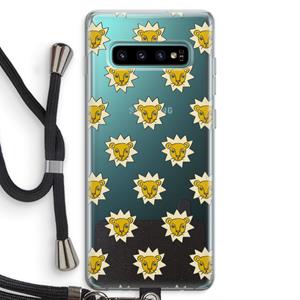 CaseCompany Leeuwenkoppen: Samsung Galaxy S10 Plus Transparant Hoesje met koord