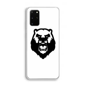 CaseCompany Angry Bear (white): Samsung Galaxy S20 Plus Transparant Hoesje