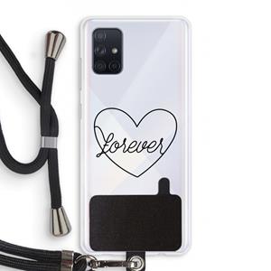 CaseCompany Forever heart black: Samsung Galaxy A71 Transparant Hoesje met koord