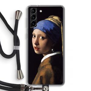 CaseCompany The Pearl Earring: Samsung Galaxy S21 Plus Transparant Hoesje met koord