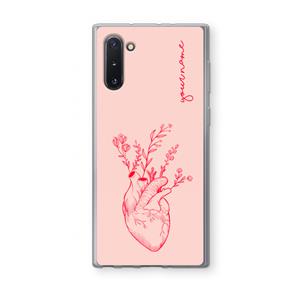CaseCompany Blooming Heart: Samsung Galaxy Note 10 Transparant Hoesje