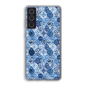 CaseCompany Blauw motief: Samsung Galaxy S21 FE Transparant Hoesje