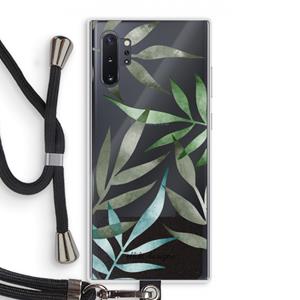 CaseCompany Tropical watercolor leaves: Samsung Galaxy Note 10 Plus Transparant Hoesje met koord