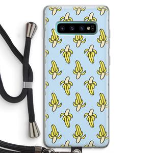 CaseCompany Bananas: Samsung Galaxy S10 Plus Transparant Hoesje met koord