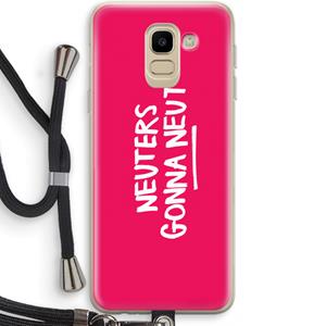CaseCompany Neuters (roze): Samsung Galaxy J6 (2018) Transparant Hoesje met koord