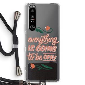 CaseCompany Optimistic flower girl: Sony Xperia 1 III Transparant Hoesje met koord