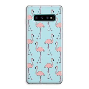 CaseCompany Anything Flamingoes: Samsung Galaxy S10 Plus Transparant Hoesje