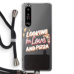 CaseCompany Pizza is the answer: Sony Xperia 1 III Transparant Hoesje met koord