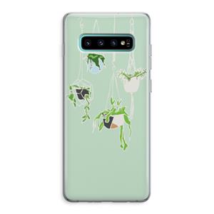 CaseCompany Hang In There: Samsung Galaxy S10 Plus Transparant Hoesje