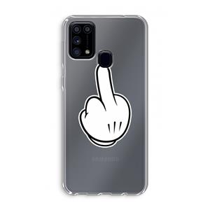 CaseCompany Middle finger white: Samsung Galaxy M31 Transparant Hoesje