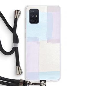 CaseCompany Square pastel: Samsung Galaxy A71 Transparant Hoesje met koord