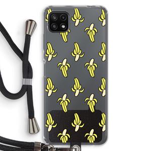 CaseCompany Bananas: Samsung Galaxy A22 5G Transparant Hoesje met koord
