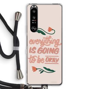 CaseCompany Optimistic flower girl: Sony Xperia 1 III Transparant Hoesje met koord