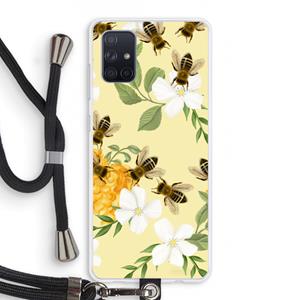 CaseCompany No flowers without bees: Samsung Galaxy A71 Transparant Hoesje met koord