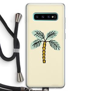 CaseCompany Palmboom: Samsung Galaxy S10 Plus Transparant Hoesje met koord