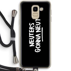 CaseCompany Neuters (zwart): Samsung Galaxy J6 (2018) Transparant Hoesje met koord