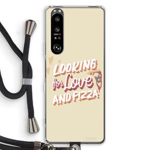 CaseCompany Pizza is the answer: Sony Xperia 1 III Transparant Hoesje met koord