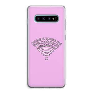 CaseCompany Home Is Where The Wifi Is: Samsung Galaxy S10 Plus Transparant Hoesje