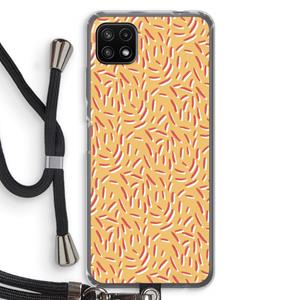 CaseCompany Camouflage: Samsung Galaxy A22 5G Transparant Hoesje met koord