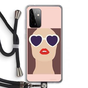 CaseCompany Red lips: Samsung Galaxy A72 5G Transparant Hoesje met koord
