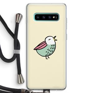 CaseCompany Birdy: Samsung Galaxy S10 Plus Transparant Hoesje met koord
