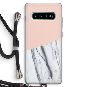 CaseCompany A touch of peach: Samsung Galaxy S10 Plus Transparant Hoesje met koord