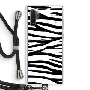 CaseCompany Zebra pattern: Samsung Galaxy Note 10 Plus Transparant Hoesje met koord