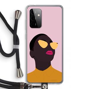 CaseCompany Yellow glasses: Samsung Galaxy A72 5G Transparant Hoesje met koord