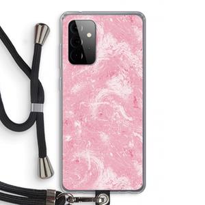 CaseCompany Abstract Painting Pink: Samsung Galaxy A72 5G Transparant Hoesje met koord
