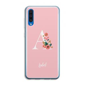 CaseCompany Pink Bouquet: Samsung Galaxy A50 Transparant Hoesje