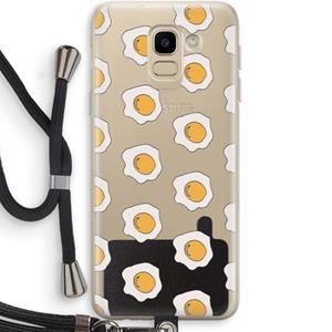 CaseCompany Bacon to my eggs #1: Samsung Galaxy J6 (2018) Transparant Hoesje met koord